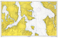 Seattle to Bremerton 1968 - Old Map Nautical Chart PC Harbors 6446 - Washington