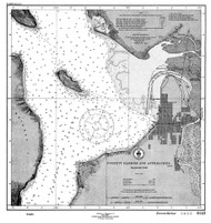 Approaches to Everett 1909 - Old Map Nautical Chart PC Harbors 6448 - Washington