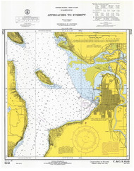 Approaches to Everett 1968 - Old Map Nautical Chart PC Harbors 6448 - Washington