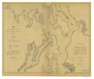 Admiralty Inlet and Puget Sound to Seattle 1899 - Old Map Nautical Chart PC Harbors 6450 - Washington