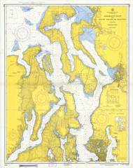 Admiralty Inlet and Puget Sound to Seattle 1959 - Old Map Nautical Chart PC Harbors 6450 - Washington