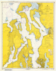 Admiralty Inlet and Puget Sound to Seattle 1967 - Old Map Nautical Chart PC Harbors 6450 - Washington