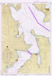 Entrance to Hood Canal 1985 - Old Map Nautical Chart PC Harbors 18477 - Washington