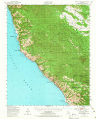 Cape San Martin, California 1948 (1965) USGS Old Topo Map 15x15 Quad