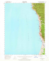 Cape Vizcaino, California 1950 (1964) USGS Old Topo Map 15x15 Quad