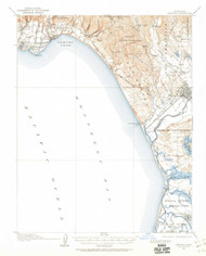 Capitola, California 1912 (1950) USGS Old Topo Map 15x15 Quad