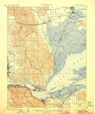 Carquinez, California 1901 (1906) USGS Old Topo Map 15x15 Quad