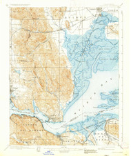 Carquinez, California 1901 (1933) USGS Old Topo Map 15x15 Quad