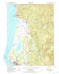 Crescent City, California 1952 (1969) USGS Old Topo Map 15x15 Quad