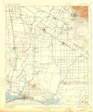 Downey, California 1902 (1924) USGS Old Topo Map 15x15 Quad