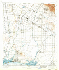 Downey, California 1902 (1934) USGS Old Topo Map 15x15 Quad