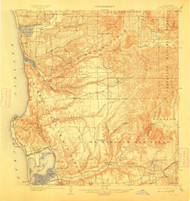 La Jolla, California 1903 (1913) USGS Old Topo Map 15x15 Quad