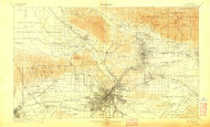 Los Angeles, California 1900 (1908) USGS Old Topo Map 15x15 Quad