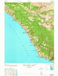 Lucia, California 1947 (1967) USGS Old Topo Map 15x15 Quad