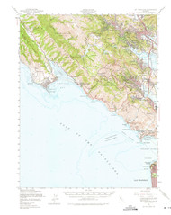 Mt Tamalpais, California 1950 (1975) USGS Old Topo Map 15x15 Quad