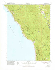 Piercy, California 1950 (1971b) USGS Old Topo Map 15x15 Quad