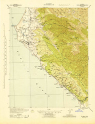 Point Arena, California 1943 (1943) USGS Old Topo Map 15x15 Quad