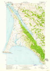 Point Reyes, California 1954 (1959) USGS Old Topo Map 15x15 Quad