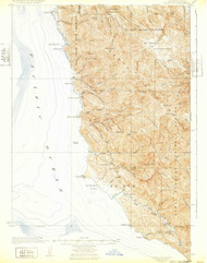 Point Sur, California 1925 (1932) USGS Old Topo Map 15x15 Quad