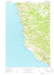 Point Sur, California 1956 (1978) USGS Old Topo Map 15x15 Quad