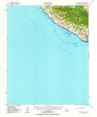 Port San Luis, California 1951 (1964) USGS Old Topo Map 15x15 Quad