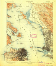 SanFrancisco, California 1899 (1906) USGS Old Topo Map 15x15 Quad