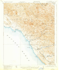 San Simeon, California 1919 (1931) USGS Old Topo Map 15x15 Quad