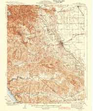Sebastopol, California 1942 (1942a) USGS Old Topo Map 15x15 Quad