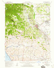 Sebastopol, California 1954 (1959) USGS Old Topo Map 15x15 Quad