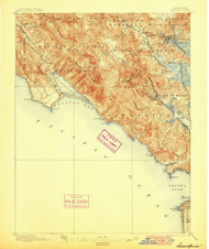 Tamalpais, California 1897 (1900) USGS Old Topo Map 15x15 Quad