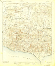 Triunfo Pass, California 1921 (1928) USGS Old Topo Map 15x15 Quad