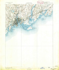 Bridgeport, Connecticut 1891 (1891) USGS Old Topo Map 15x15 Quad
