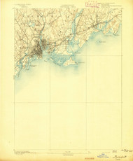 Bridgeport, Connecticut 1893 (1893) USGS Old Topo Map 15x15 Quad
