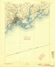 Bridgeport, Connecticut 1893 (1904) USGS Old Topo Map 15x15 Quad