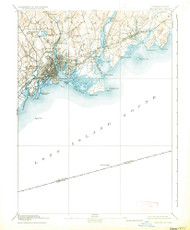 Bridgeport, Connecticut 1893 (1935) USGS Old Topo Map 15x15 Quad