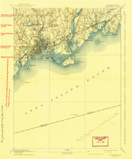 Bridgeport, Connecticut 1893 (1941) USGS Old Topo Map 15x15 Quad