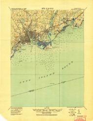 Bridgeport, Connecticut 1920 (1920) USGS Old Topo Map 15x15 Quad