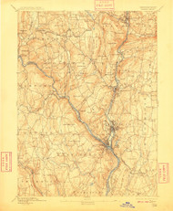Derby, Connecticut 1893 (1910) USGS Old Topo Map 15x15 Quad