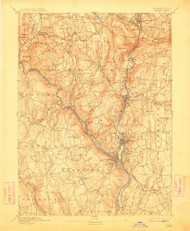 Derby, Connecticut 1893 (1912) USGS Old Topo Map 15x15 Quad