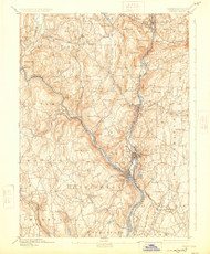 Derby, Connecticut 1893 (1924) USGS Old Topo Map 15x15 Quad