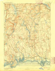 Guilford, Connecticut 1893 (1909) USGS Old Topo Map 15x15 Quad