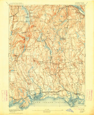 Guilford, Connecticut 1893 (1913) USGS Old Topo Map 15x15 Quad