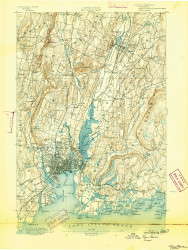 New Haven, Connecticut 1892 (1893) USGS Old Topo Map 15x15 Quad