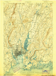 New Haven, Connecticut 1892 (1898) USGS Old Topo Map 15x15 Quad