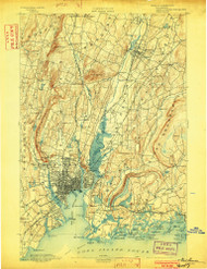 New Haven, Connecticut 1892 (1902) USGS Old Topo Map 15x15 Quad