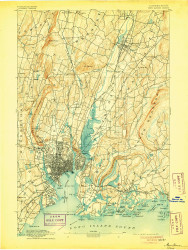 New Haven, Connecticut 1892 (1905) USGS Old Topo Map 15x15 Quad