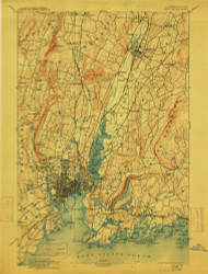 New Haven, Connecticut 1892 (1912) USGS Old Topo Map 15x15 Quad
