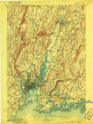 New Haven, Connecticut 1892 (1917) USGS Old Topo Map 15x15 Quad
