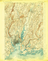 New Haven, Connecticut 1982 (1924) USGS Old Topo Map 15x15 Quad