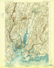 New Haven, Connecticut 1892 (1932) USGS Old Topo Map 15x15 Quad